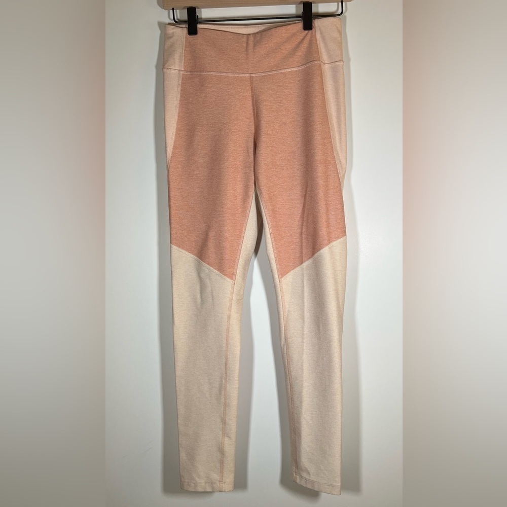 Outdoor Voices Madewell 3/4 Warmup Pink Peach colorblock leggings sz M stretch
